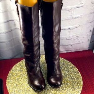 Great pair brown Frye boots 3” heel. Size 5